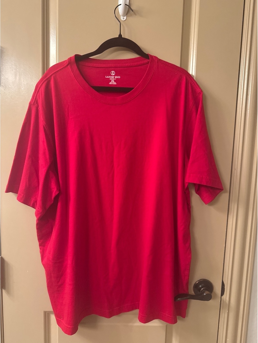 Lands' End Men's XXL Red Cotton Super-T Short Sleeve T-Shirt